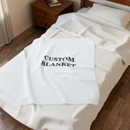 Custom Velveteen Plush Blanket — Personalized Photo & Text Throw
