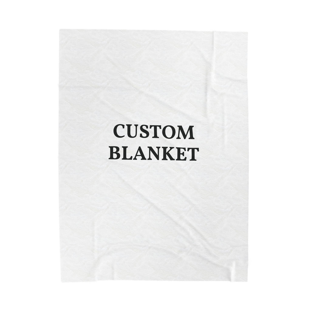 Custom Velveteen Plush Blanket — Personalized Photo & Text Throw