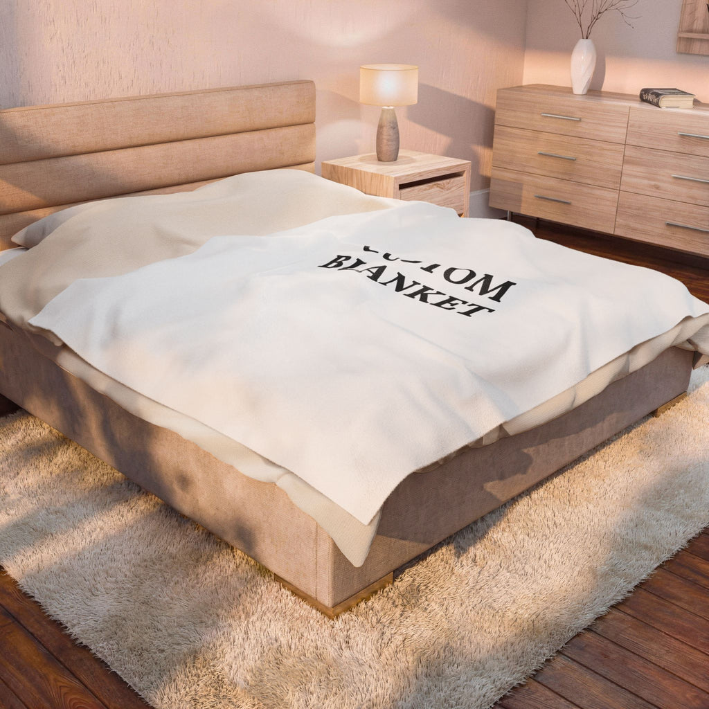 Custom Velveteen Plush Blanket — Personalized Photo & Text Throw