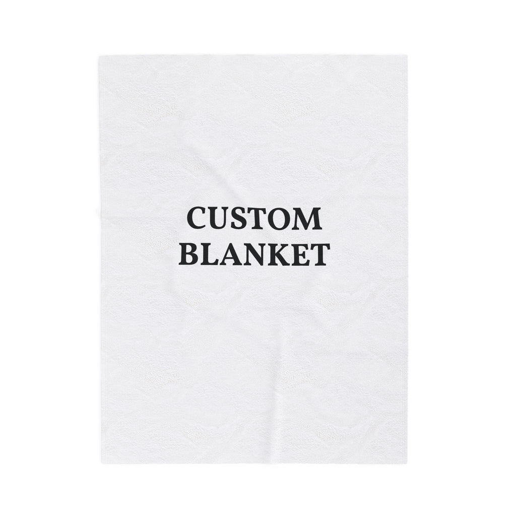 Custom Velveteen Plush Blanket — Personalized Photo & Text Throw