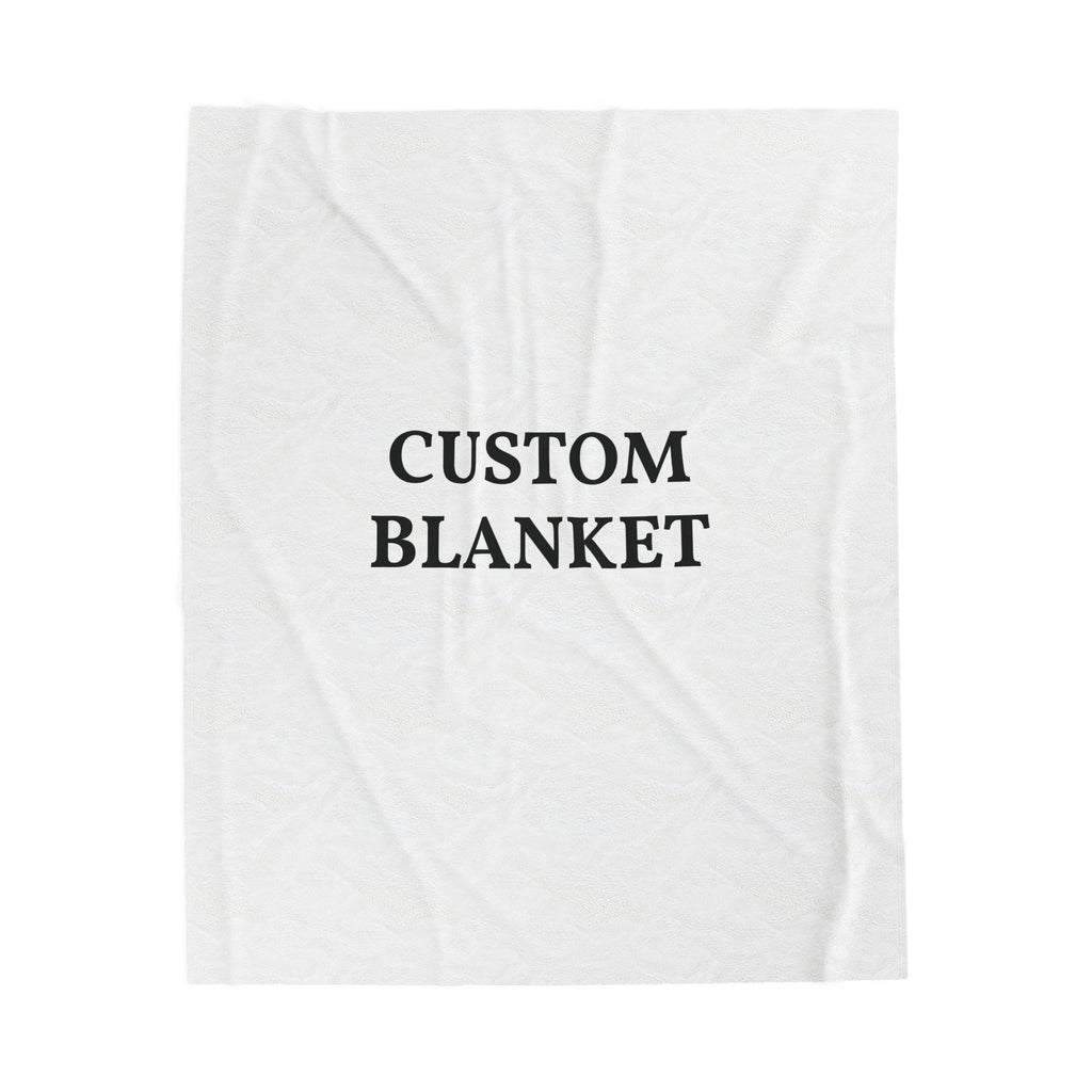 Custom Velveteen Plush Blanket — Personalized Photo & Text Throw